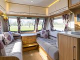 Practical Caravan's reviewers liked the upholstery and carpets in the spacious lounge of the Lunar Clubman Saros Edition SE