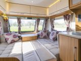 The front double bed in the Lunar Clubman Saros Edition SE may be used for occasional guests, says Practical Caravan