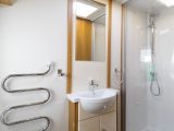 The washroom in Lunar Clubman Saros Edition SE, was praised for its shower by Practical Caravan's experts