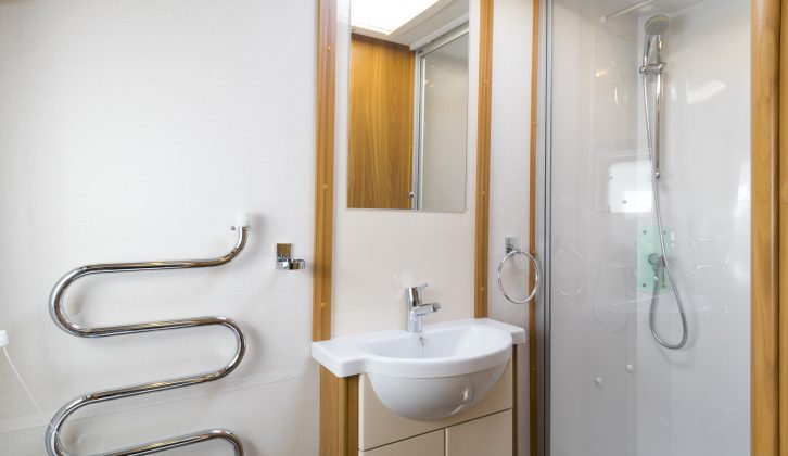 The washroom in Lunar Clubman Saros Edition SE, was praised for its shower by Practical Caravan's experts
