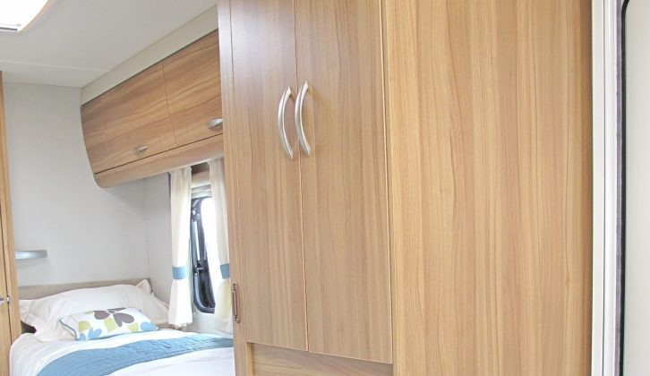 The Xplore 574's wardrobe has plenty of space to hang a family's garments, say Practical Caravan's experts