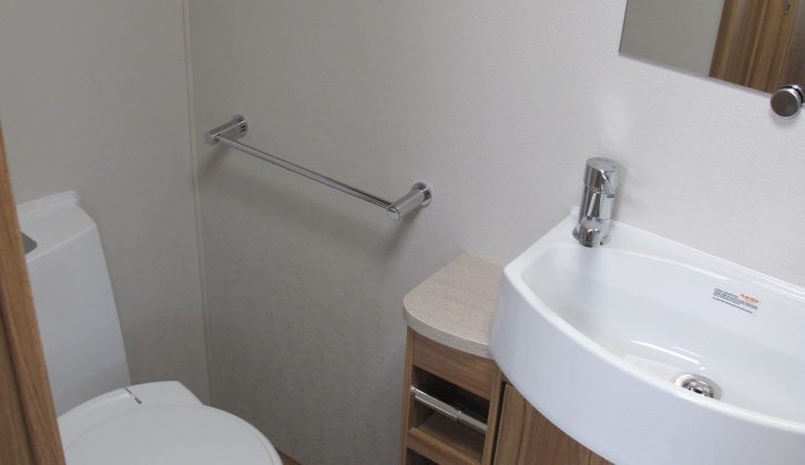 The large mirror and ample storage in the Xplore 574 washroom impressed Practical Caravan's reviewers