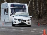 Practical Caravan's reviewers said the Mazda 3's stopping distance was respectable