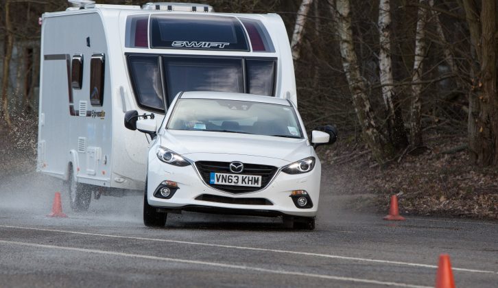 Practical Caravan's reviewers said the Mazda 3's stopping distance was respectable