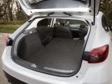 Lower the Maxda 3's rear seats to get 1263 litres of stowage on a slightly sloping floor, say Practical Caravan's testers