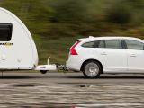 The Volvo V60 D6 Plug-In Hybrid has plenty of speed and impressve stability when towing, say Practical Caravan's testers