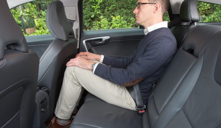 Rear-seat passengers in the Volvo V60 get little legroom, but they do have air vents, according to the Practical Caravan test team