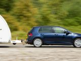 The VW Golf provides speed and stability on the motorway, Practical Caravan's reviewers found