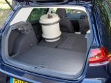 Fold the VW Golf's rear seats to get 1270 litres of boot space, note Practical Caravan's experts