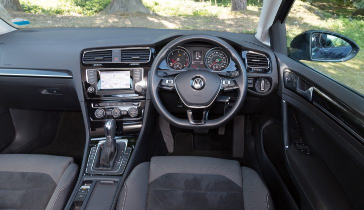 Practical Caravan's reviewers liked the VW Golf's trip computer, which displays average fuel economy, tank range and other data