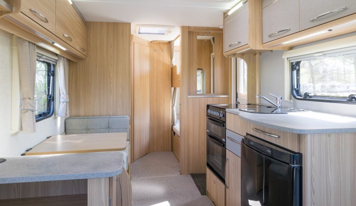 Practical Caravan's reviewers approve of the elements that give the Coachman Vision 580/5 flexible living space, such as the side dinette and rear corner bunks