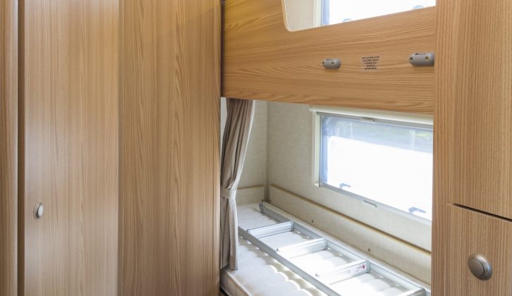 Reviewers from Practical Caravan applauded the fixed bunks of the Coachman Vision 580/5, each of which has its own reading light and window