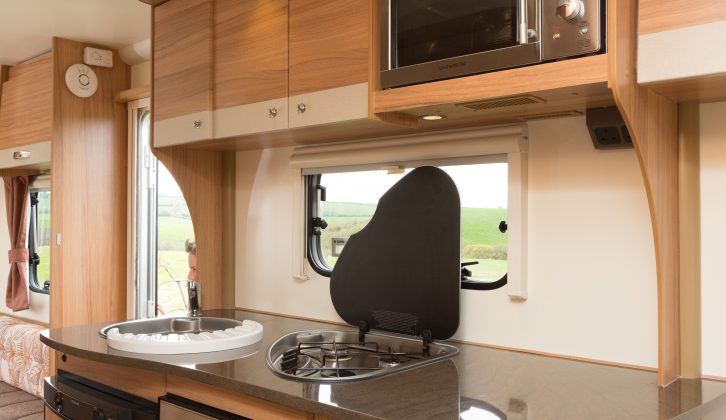 The kitchen of the Bailey Pursuit 560-5 is the only part of the tourer that Practical Caravan's reviewers believe may struggle to cater for five