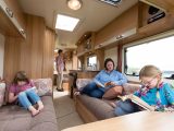 The attractive soft furnishings in the front lounge of the Bailey Pursuit 560-5 appealed to the test team at Practical Caravan
