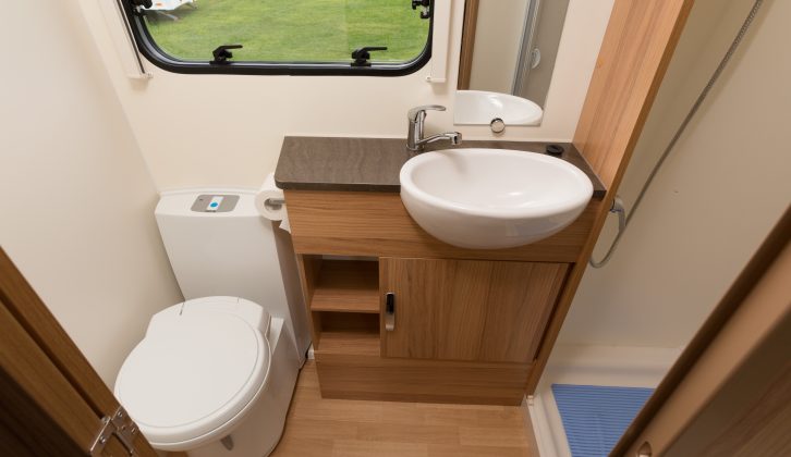 The Bailey Pursuit 560-5's washroom was clearly designed with families in mind, say Practical Caravan's reviewers, making bath time on caravan holidays much less stressful
