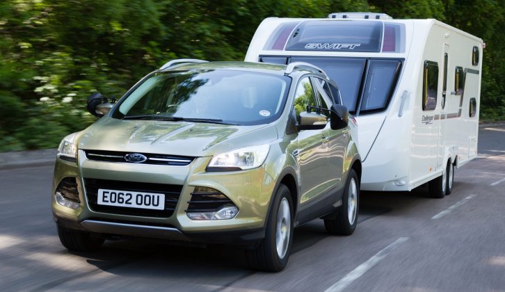 The Ford Kuga maintained speed well when towing uphill