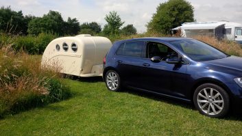 Pitching the Pod at Tobacconist Farm campsite was easy – and the little caravan it was light enough to manoeuvre by hand