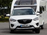 The Mazda CX-5 performed well in Practical Caravan's demanding lane-change test