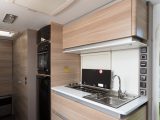 Storage space is generous in the Adria Altea 552DT Tamar's kitchen, however worktop space is less so