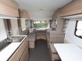 The simple cabinetwork with a pale timber-effect finish is smart and gives the Adria Altea 552DT Tamar a modern feeling inside