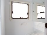 The Adria Altea 552DT Tamar's washroom isn't awfully spacious, however our expert review team liked the rather neat, drop-down sink