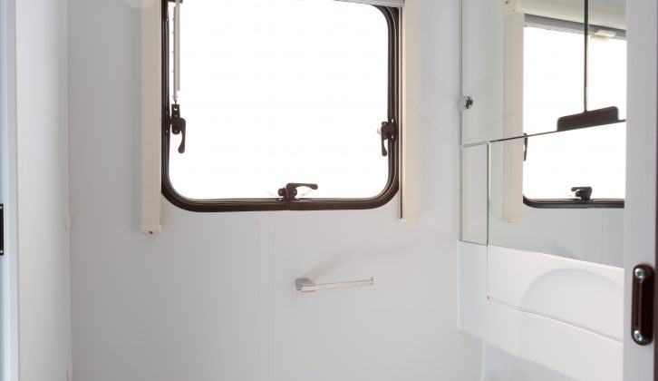 The Adria Altea 552DT Tamar's washroom isn't awfully spacious, however our expert review team liked the rather neat, drop-down sink
