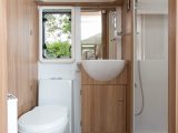 There's a bigger than before, lined and LED-lit shower cubicle in the full-width washroom of this Bailey Unicorn Cadiz