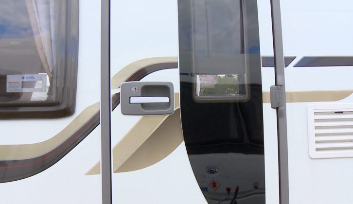 The entrance door of the Coachman VIP 545/4 feels solidly built and has a good lock, experts from Practical Caravan say in their review