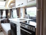 The Swift Elegance 565's kitchen is well specced, even if the Practical Caravan review team felt there's not too much in terms of storage space