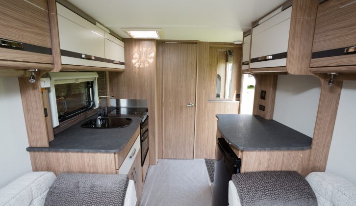 With worktops on the nearside and offside, there's lots of food preparation space in the Coachman Pastiche 460/2's kitchen