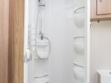 There is a circular shower in the two-berth Coachman Pastiche 460/2's washroom