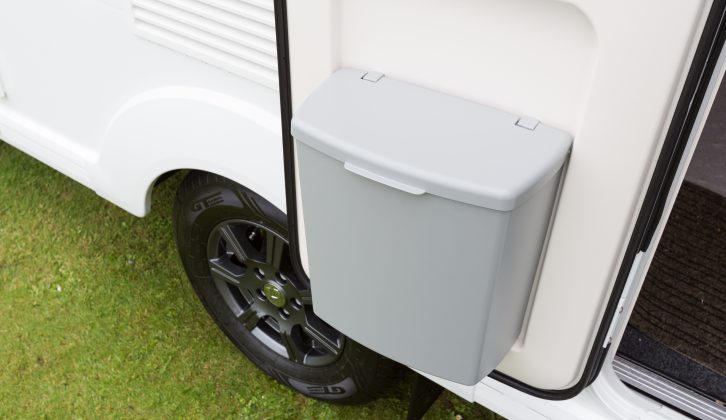 There's a good-sized Hartal bin, great for your caravan holidays, plus the Coachman Pastiche 460/2 has smart, graphite alloy wheels