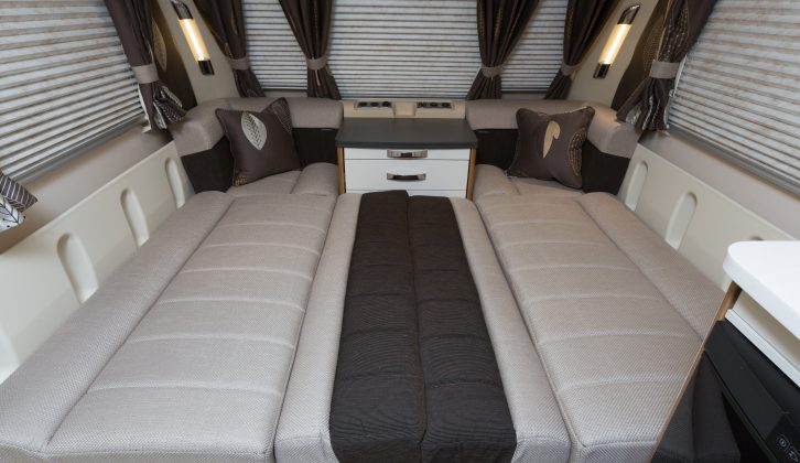 The Swift Elegance 570's lounge can be converted into a large, comfortable double bed, say the experts at Practical Caravan