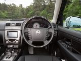 Buttons on the steering wheel of the SsangYong Rexton W allow the driver to control gear changes