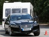 The Jaguar XF Sportbrake gripped the Tarmac strongly throughout the Practical Caravan lane-change test, forcing the tourer to follow obediently