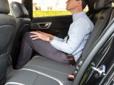 Three can fit in the rear seat of the Jaguar XF Sportbrake, but the transmission tunnel makes it better suited to two, while leg and headroom are limited, say Practical Caravan's testers