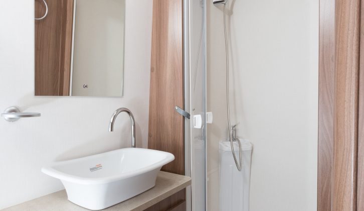 The washroom of the Venus 540/4 features domestic-style fittings, including a large shower cubicle, according to Practical Caravan's reviewers