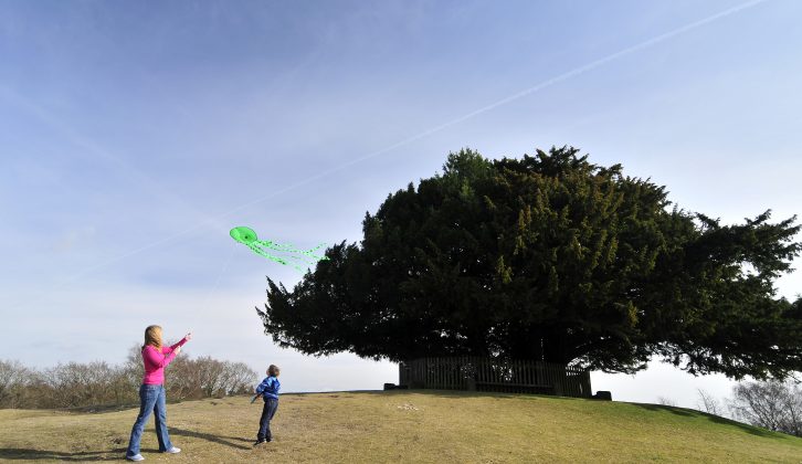 The wide grassy landscape near Bolton's Bench is ideal for flying kites in the New Forest