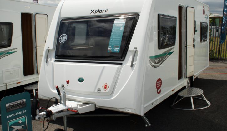 A rakish front panel and sporty graphics lend a fresh look to the 2015 Xplore 526 – read more in the Practical Caravan review