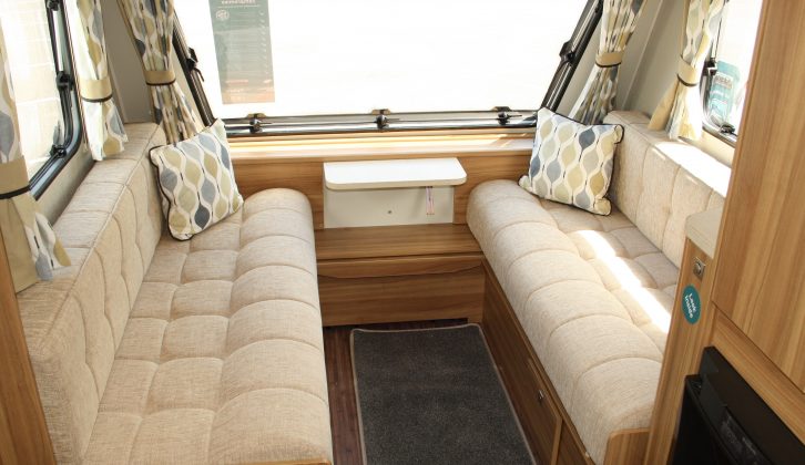 Despite the lack of a sunroof, the Xplore 526's lounge is impressively light, thank to the pale trim and wood