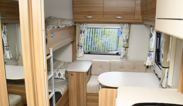 The three-seat dinette in the rear-nearside corner of the Xplore 526 is ideal as a play area for the younger members of the family