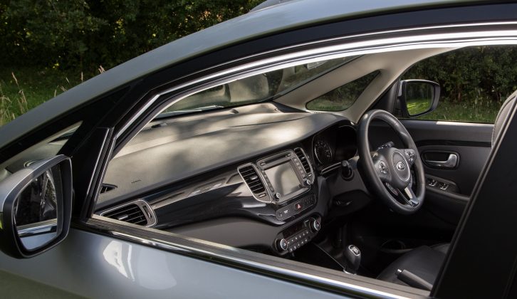 The wing mirrors are unusually large and supplement the view from the extension mirrors, while the handbrake is conventional, rather than electronic, and needs a firm pull when starting on a steep slope