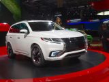 A sporty, concept version of the Mitsubishi Outlander PHEV was on display in the French capital