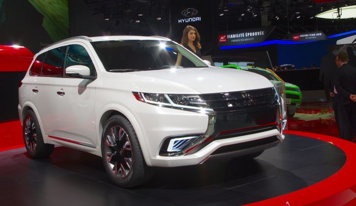 A sporty, concept version of the Mitsubishi Outlander PHEV was on display in the French capital