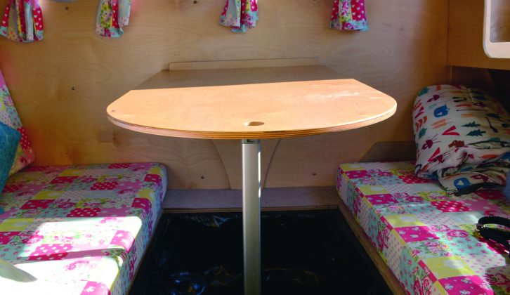Set up the Standard Pod's living space as a dinette and there's room for four to gather around the table