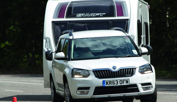 The Škoda Yeti kept the caravan in its place with little roll and plenty of grip
