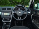 The screen for the Škoda Yeti's optional sat-nav sits lower on the dash than optimal. Controls on the steering wheel arefor the stereo and a mobile phone