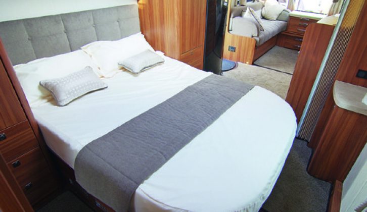 The island bed of the Buccaneer Cruiser has a breathable mattress and is over 6ft long, which pleased the Practical Caravan review team