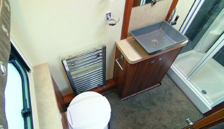 The Buccaneer Cruiser's washroom features top-quality fittings, from the shower cubicle to the toothbrush holder
