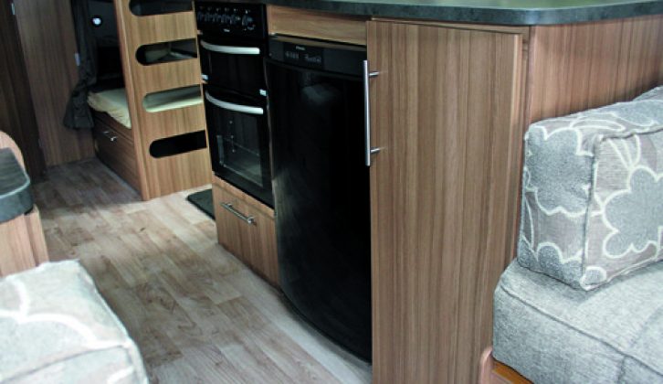 The kitchen of the Lunar Quasar 586 is well equipped for a caravan of its size – read more in the Practical Caravan review